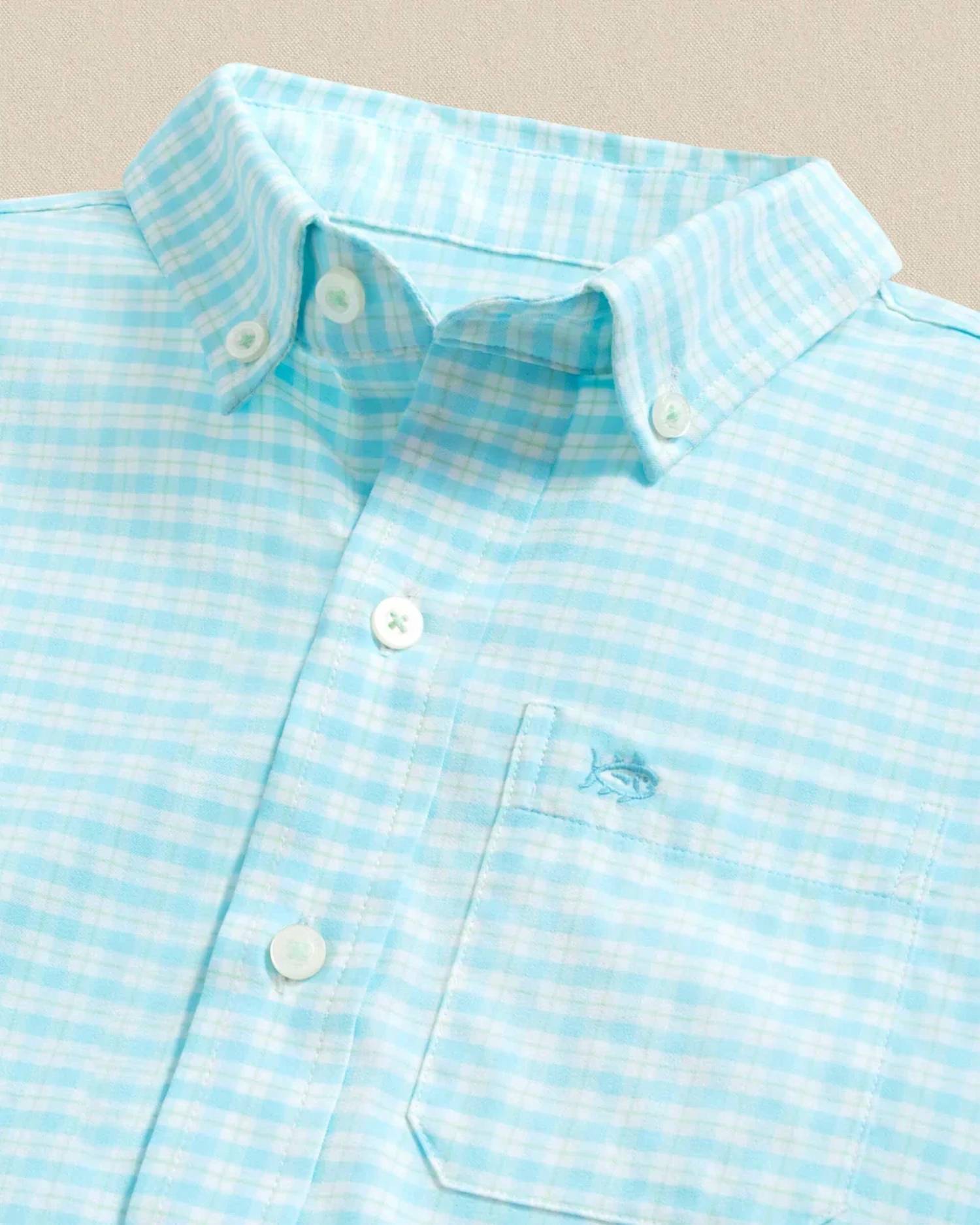 Southern Tide - Boy's Precheck Plaid Coastal Sport Shirt