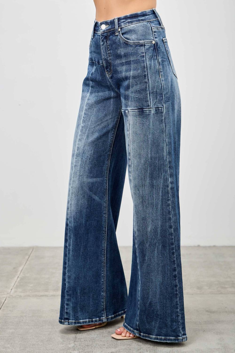 Saige Denim - Mid Rise Wide Leg Jeans