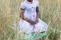 Rachel Riley - Girls Floral Smocked Button Front Dress