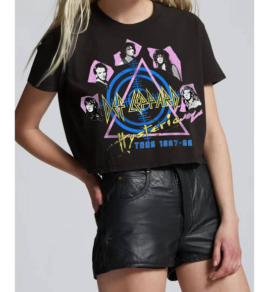 Recycled Karma - Def Leppard Hysteria Tour Crop Tee