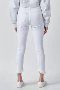 Cello - Hailey Mid Rise Fray Hem Crop Skinny Jeans