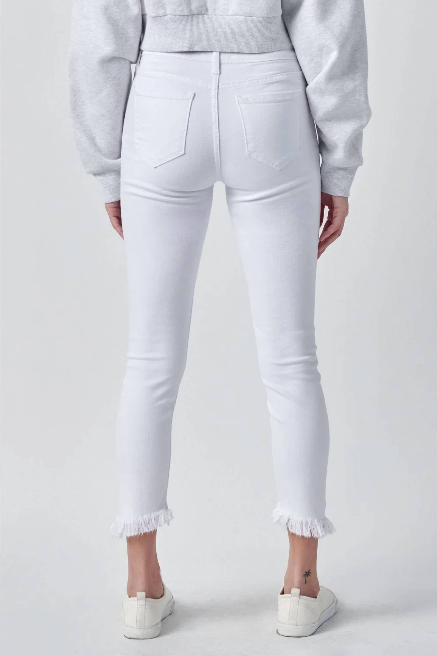 Cello - Hailey Mid Rise Fray Hem Crop Skinny Jeans