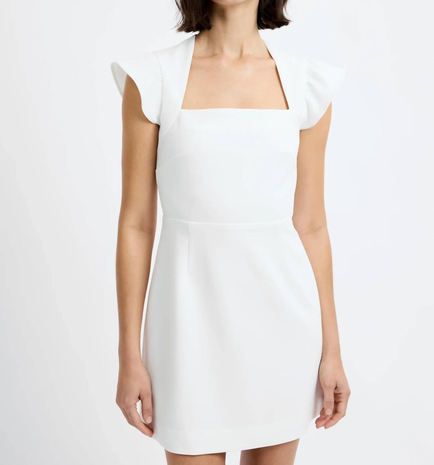 French Connection - Whisper Square Neck Flutter Sleeve Dress