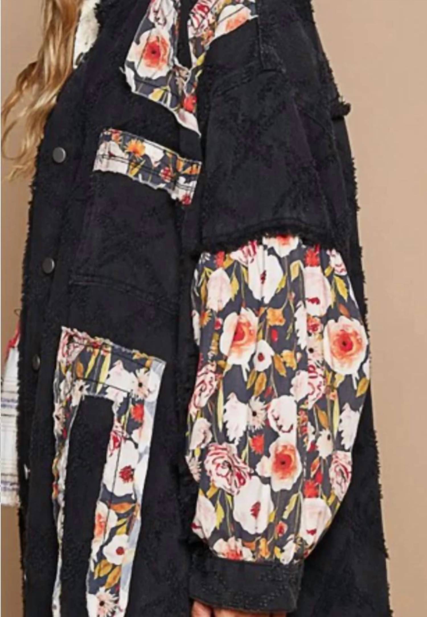 Pol - Boho Chic Floral Patch Jacket