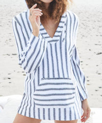 Nic + Zoe Striped Terry Top in white multi - women's top