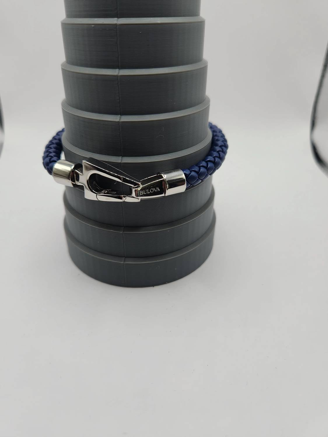 Bulova - Men's Marine Star Braided Leather Bracelet With Tuning Fork Clasp