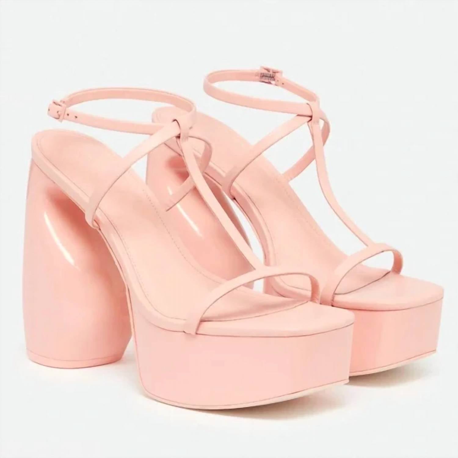 cult gaia Women's Platform Heel T-straps Sandals in chiara pink - women's sandal - alternate view