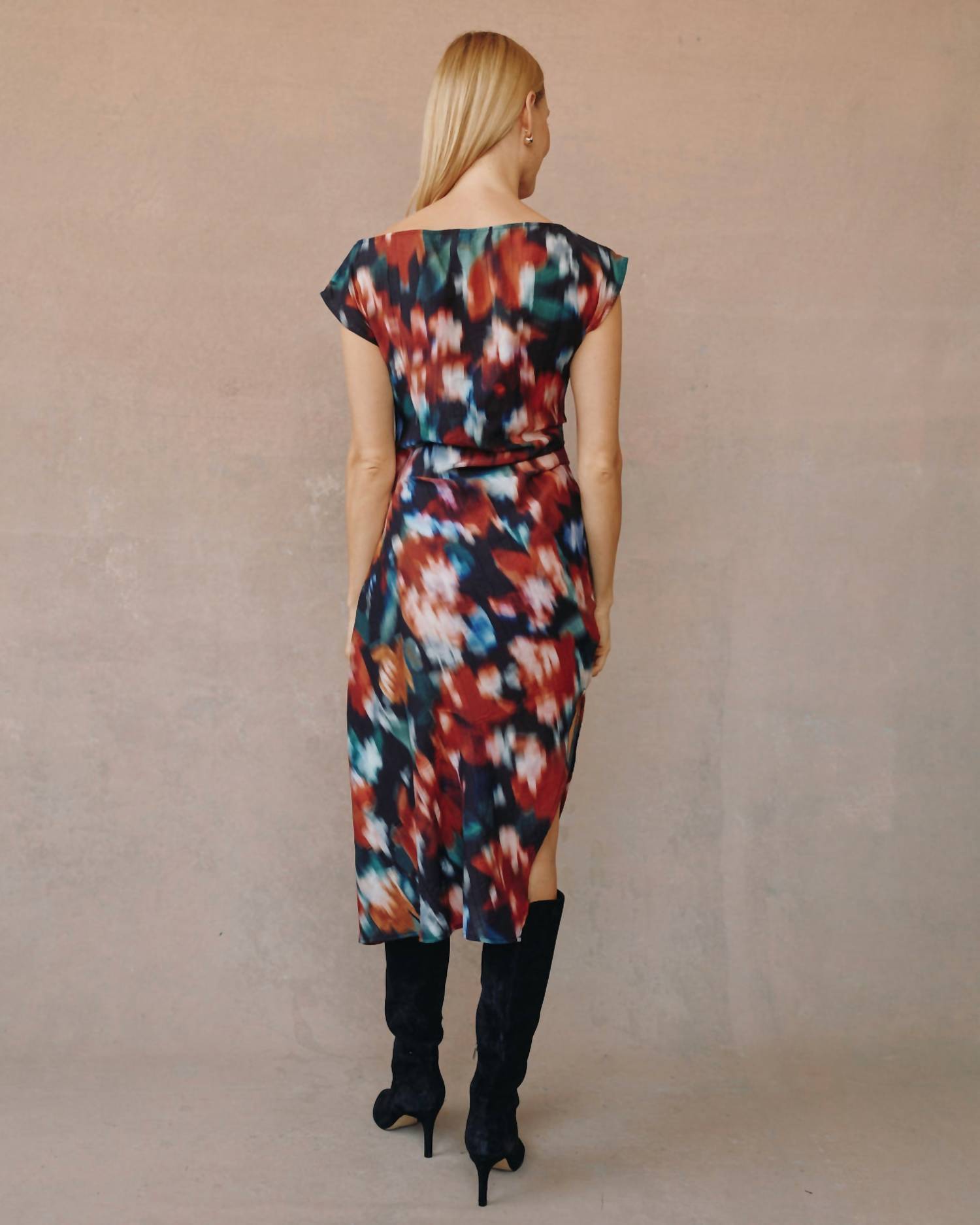 Bella Dahl - Boat Neck Cap Sleeve Midi Dress