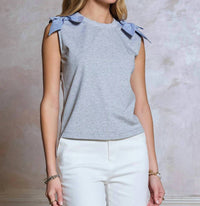 Current Air - Bow Shoulder Sleeveless Top