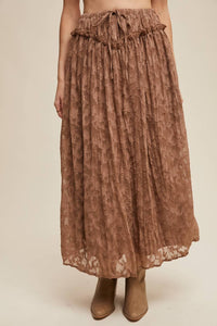 Listicle - Floral Textured Maxi Skirt