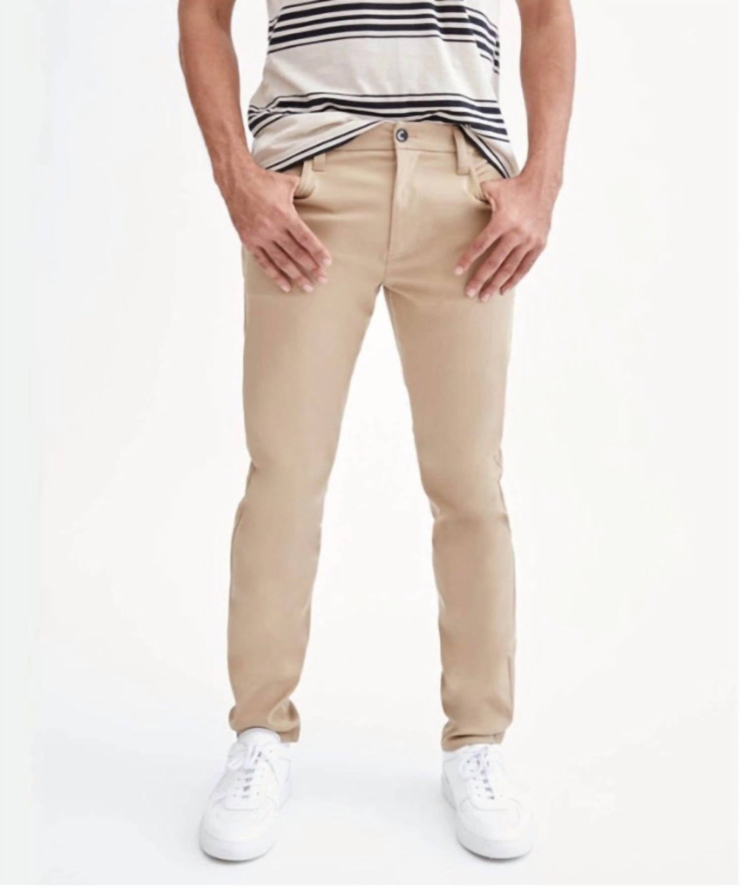 7 For All Mankind Men's Adrien 5 Pocket Tech Series Jean in khaki - men's jeans
