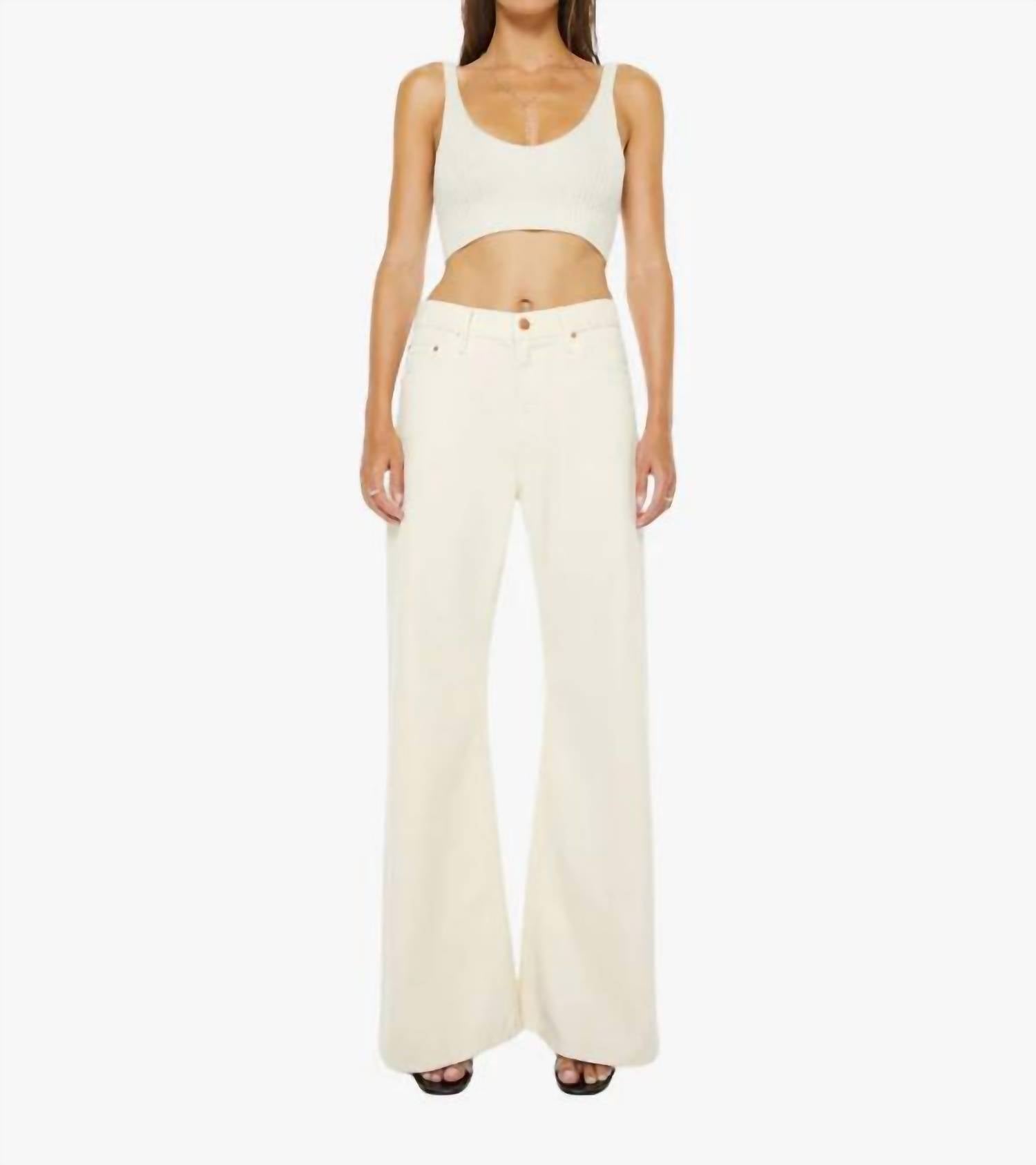 Mother - Lemon Twist Sneak Wide Leg Jeans