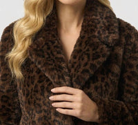 Joseph Ribkoff - Women's Leopard Print Faux Fur Adjustable Earmuffs