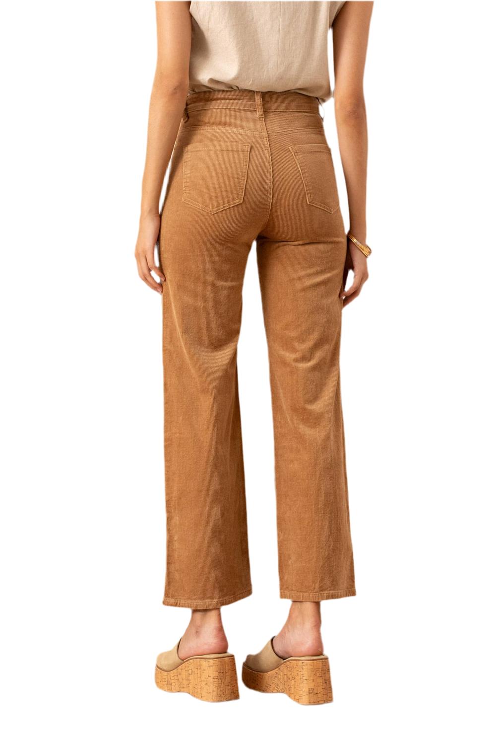 Vivid - Corduroy Wide Leg Crop Jeans
