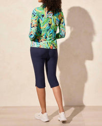 Tribal - Printed Mock-neck Jacket With Long Sleeves