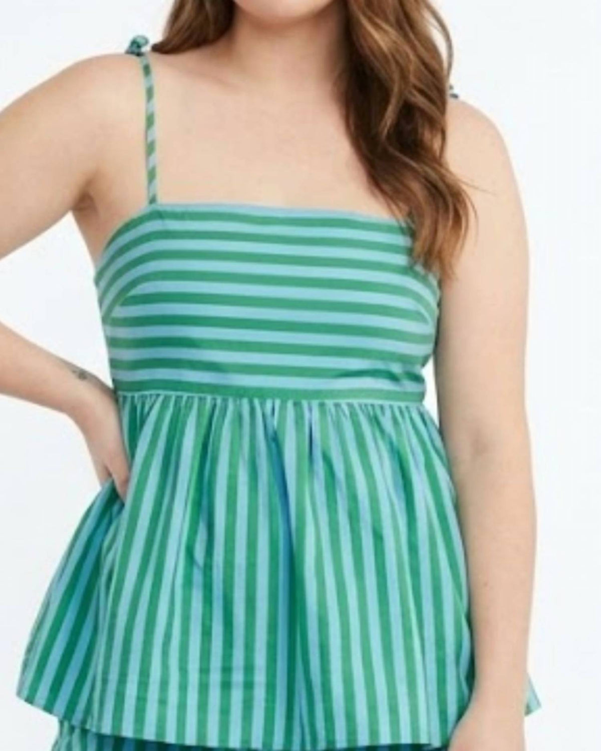 Entro - Sloane Striped Tie Strap Top