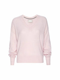 Brochu Walker Leia Vee Cashmere Sweater in rose quartz - women's sweater - alternate view