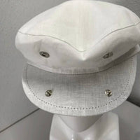Capas Headwear Men’s Linen Newsboy Hat in white - men's hat - view 4