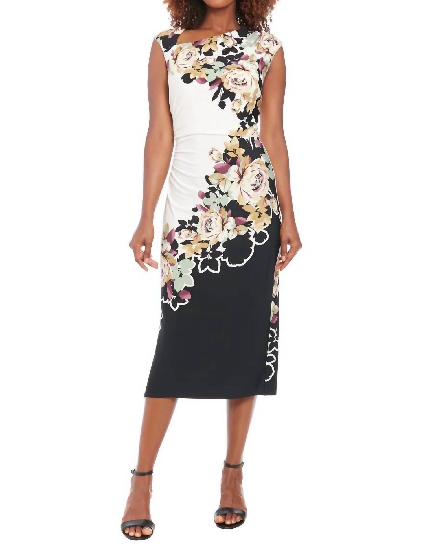 Maggy London - Floral Midi Sheath Dress