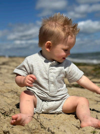 Me & Henry - Boy's Camborne Henley Ribbed Romper