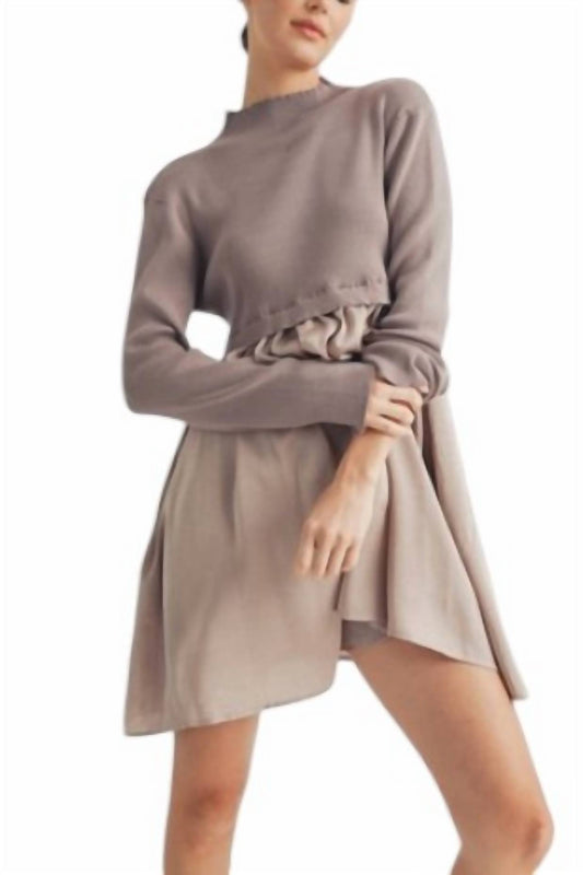 Aiblee - Twofer Sweater Mini Dress