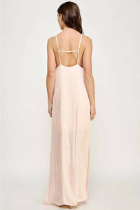 Strut & Bolt - Sassy Minimalist Satin Maxi Dress