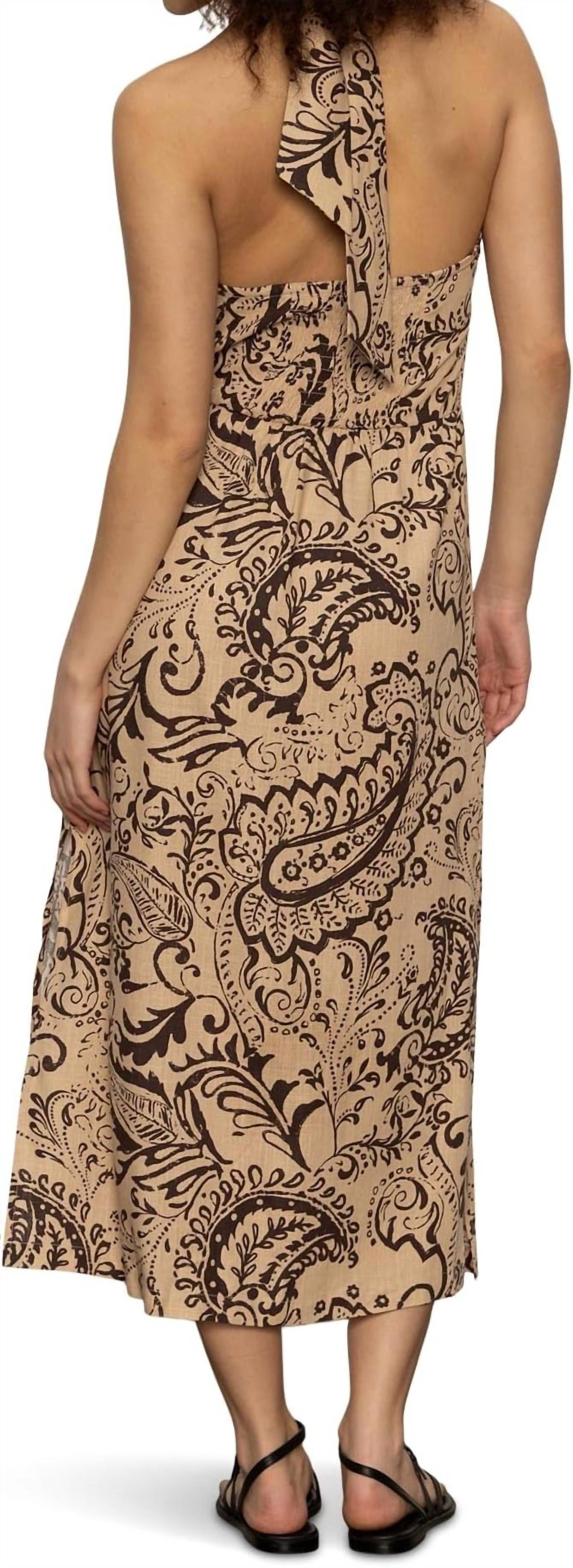 Sanctuary Havana Nights Halter Midi Dress in desert bandana - women's dress - detail view