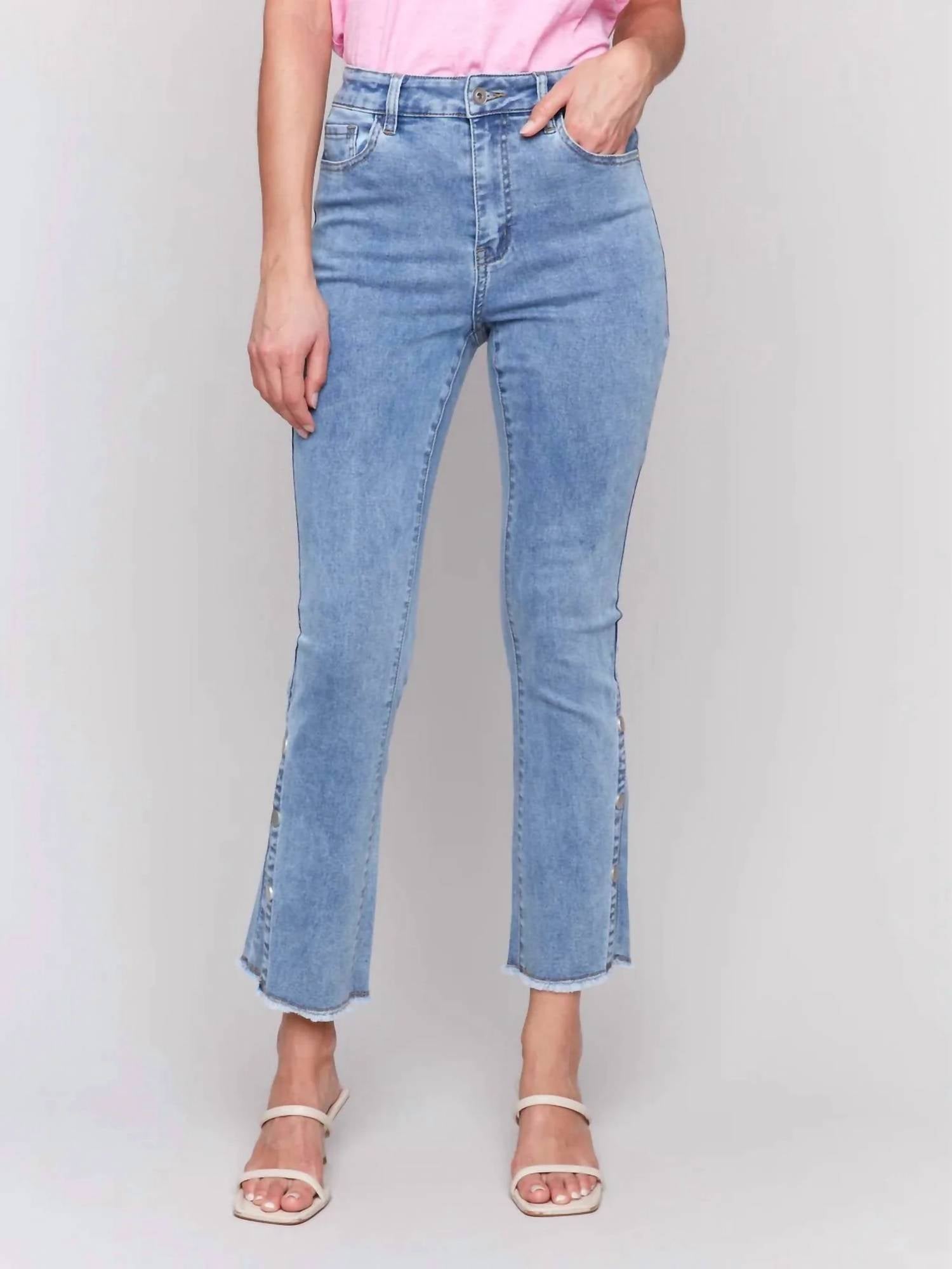 Charlie B - Denim Jeans With Bootcut Side Snaps
