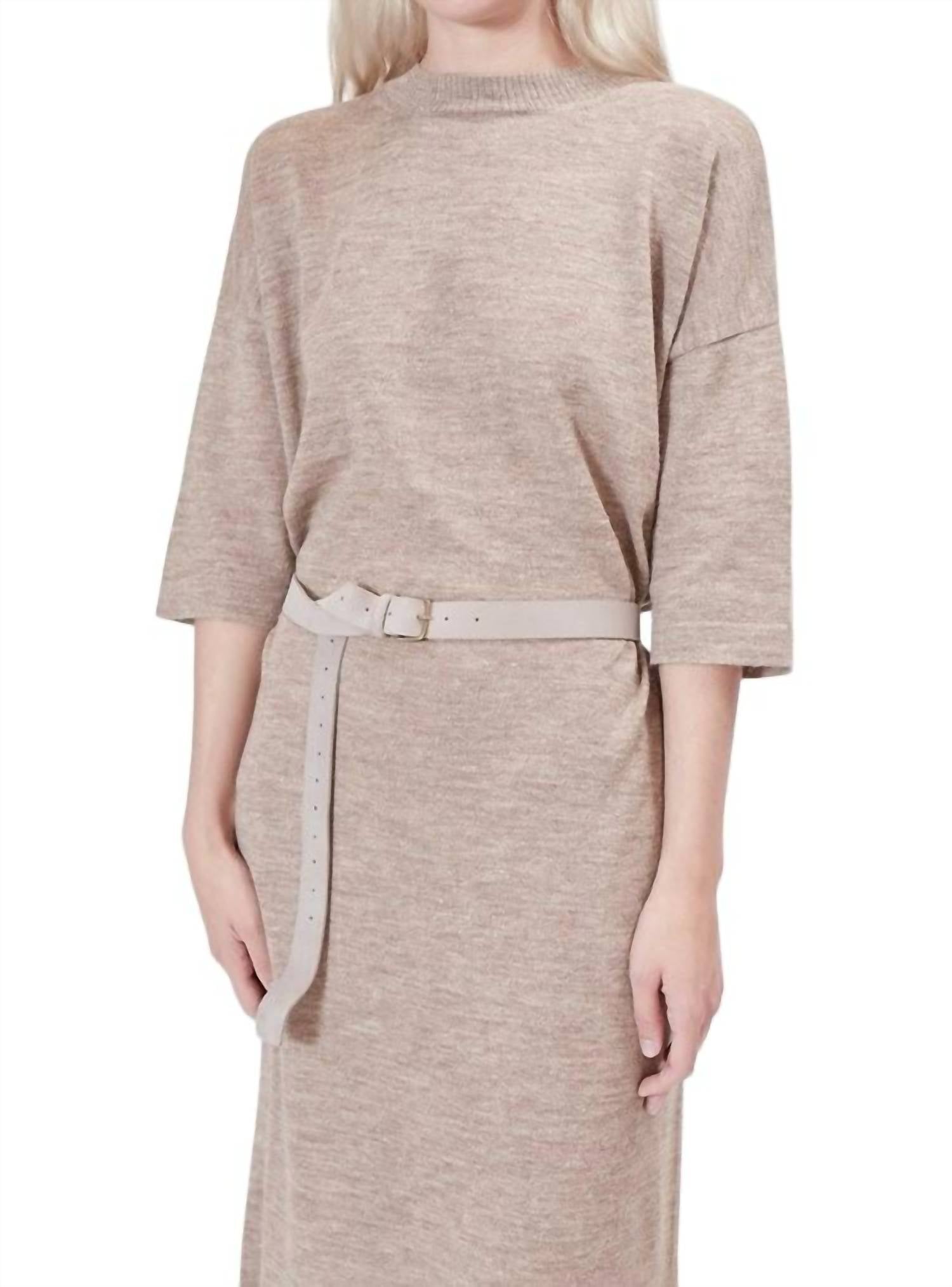 LAUREN MANOOGIAN Raw Leather Buckle Belt in gris - women's accessory