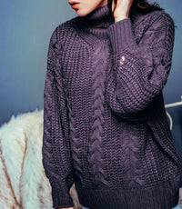 CABLE-KNIT TURTLENECK SWEATER