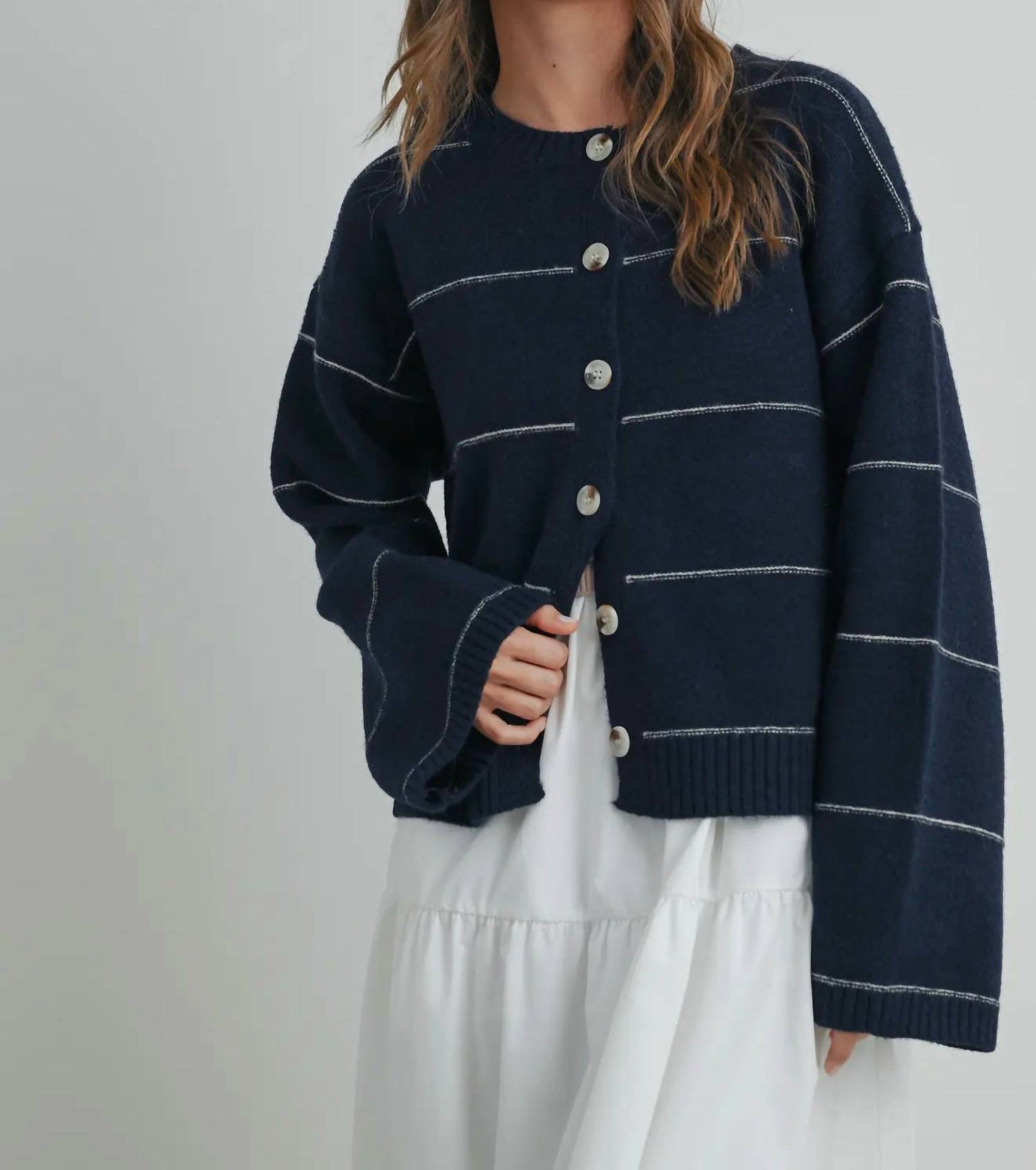 Buttermelon - Nova Button Front Striped Cardigan