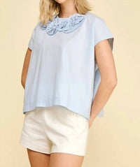 Pinch - Floral Embroidered Detail Top