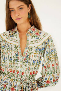 Farm Rio - Stitched Garden Mini Shirtdress