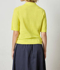 Lilla P Elbow Sleeve Polo Sweater in wildflower - women's sweater - detail view