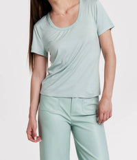 Another Love Miranda Short Sleeve Tee in aquamarine - women's t-shirt