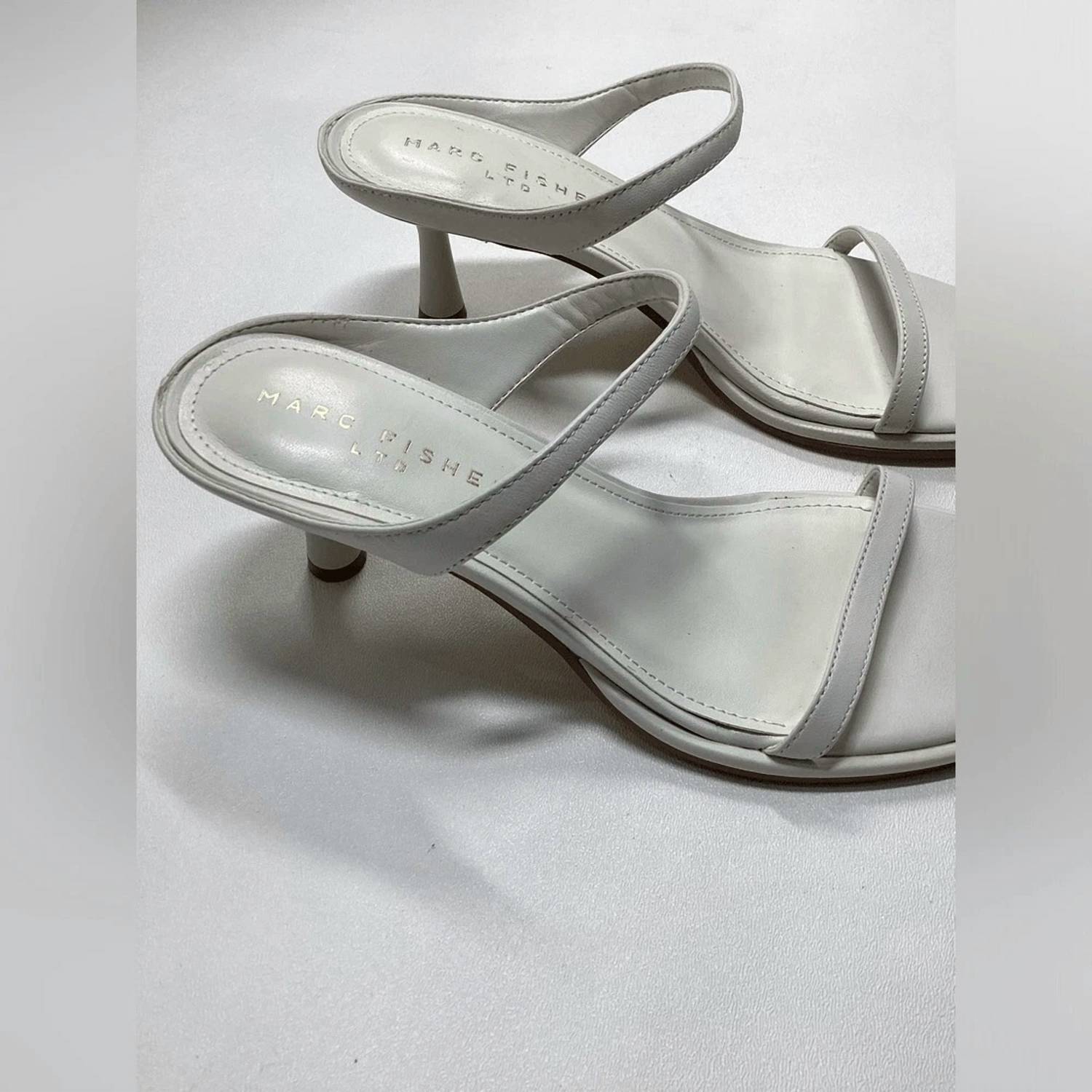 Marc Fisher - Women's Alonde Leather Heeled Slide Sandal
