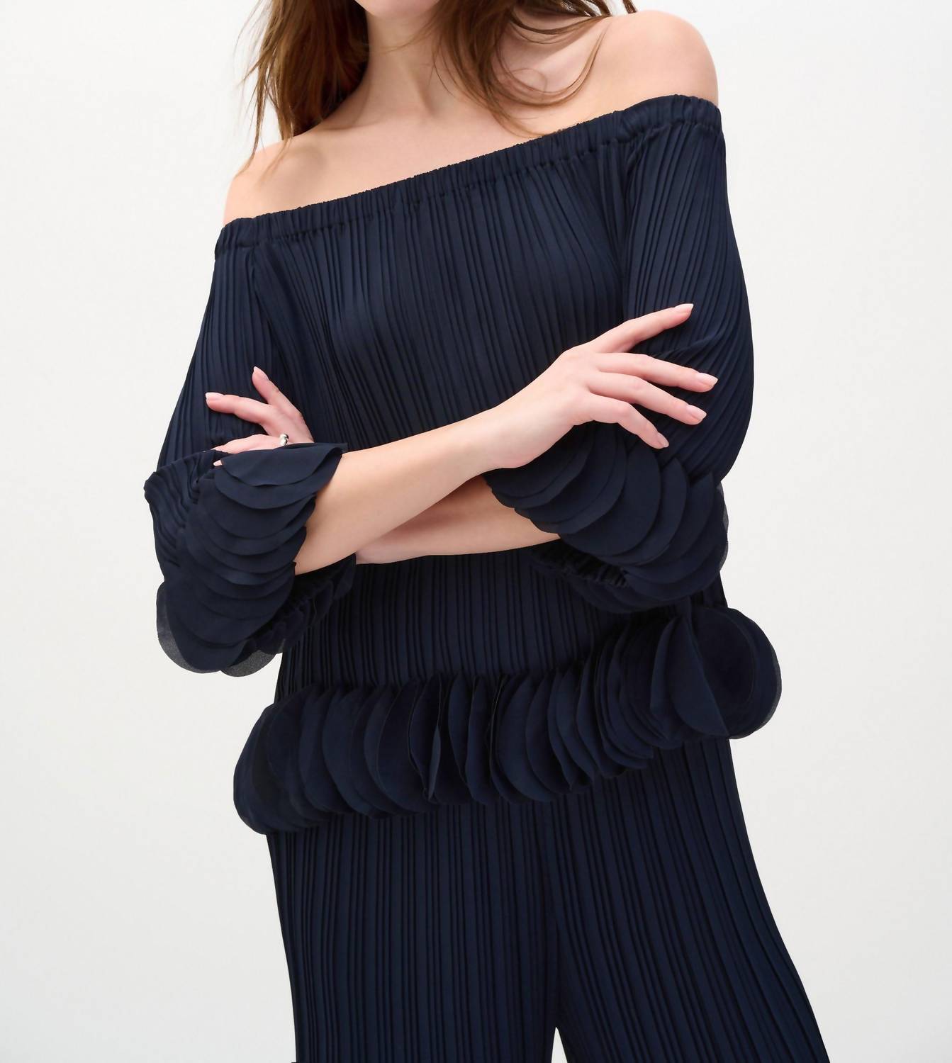 Joseph Ribkoff - Off Shoulder Pleated Top