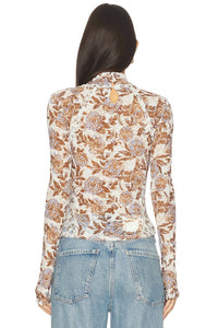 Free People Lyric Long Sleeve Top in ivory combo - women's long sleeve top - alternate view