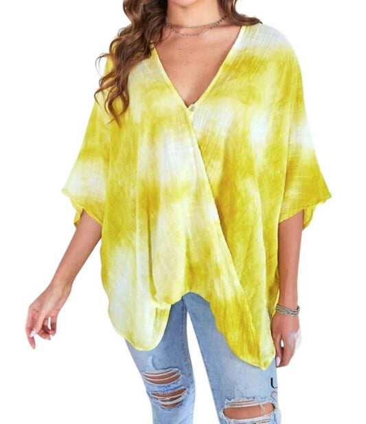 Venti6 - Antonia Tie Dye Crossover Blouson Top