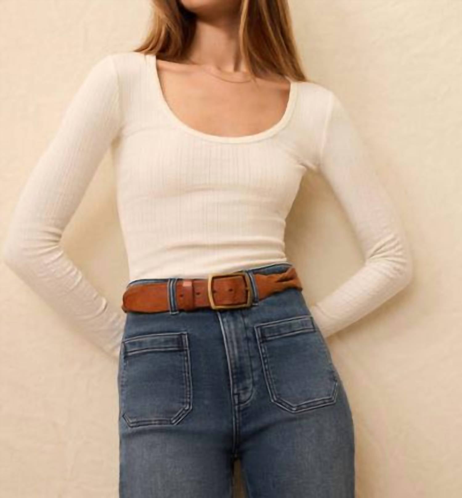 Faherty - Paradise Pointelle Scoop Neck Tee