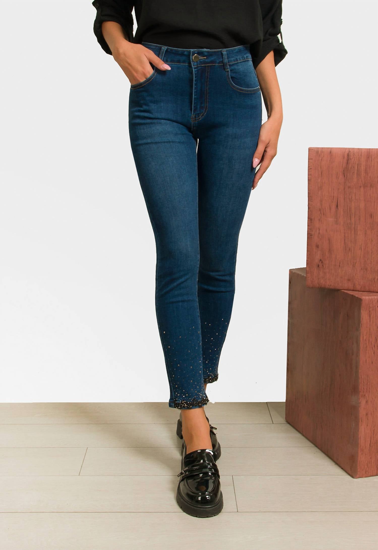 COCO + CARMEN Everstretch Skinny Ankle Jean in indigo dark denim - women's jeans