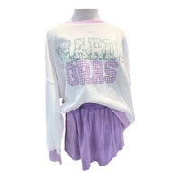 Peach Love Women's Twirl Cotton Skort in lavender - women's shorts - detail view