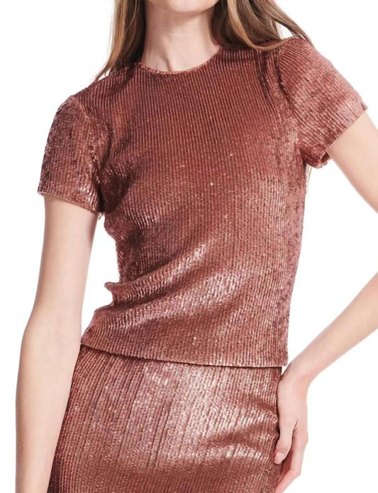 Emily Shalant - Sequin Short Sleeve Top