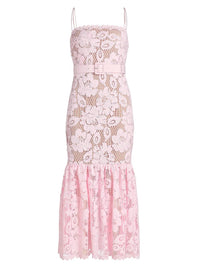 Self-Portrait - Tie-Waist Crochet Midi Dress
