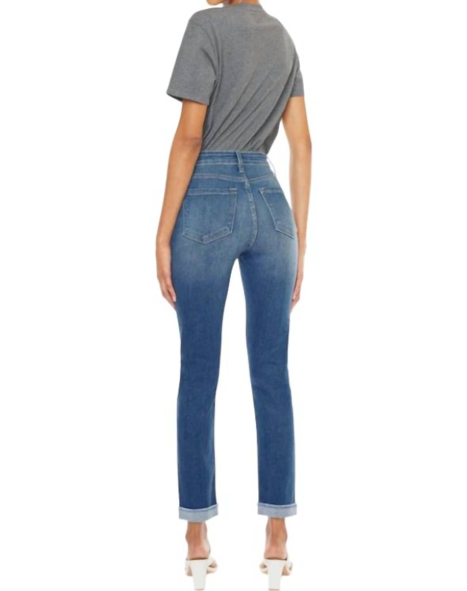 KanCan Janice High Rise Cigarette Leg Jeans in medium wash - women's jeans - alternate view