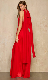 Sherri Hill - Plunging V-neck Mesh A-line Gown