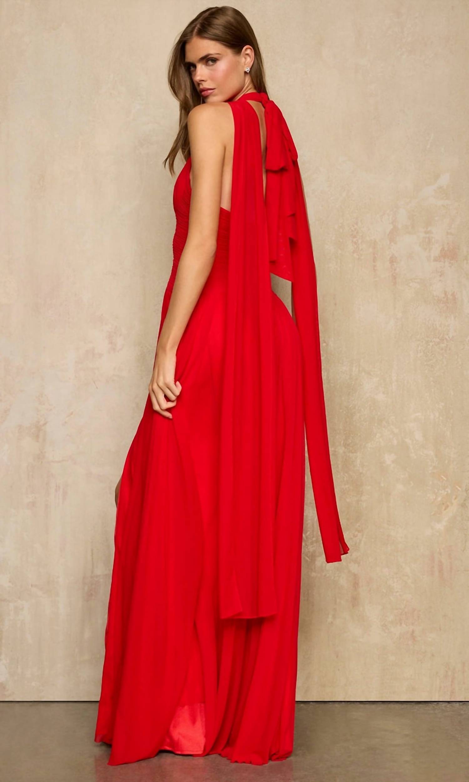 Sherri Hill - Plunging V-neck Mesh A-line Gown