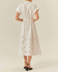 EXQUISE Women's Leila Dress in white - women's dress - detail view