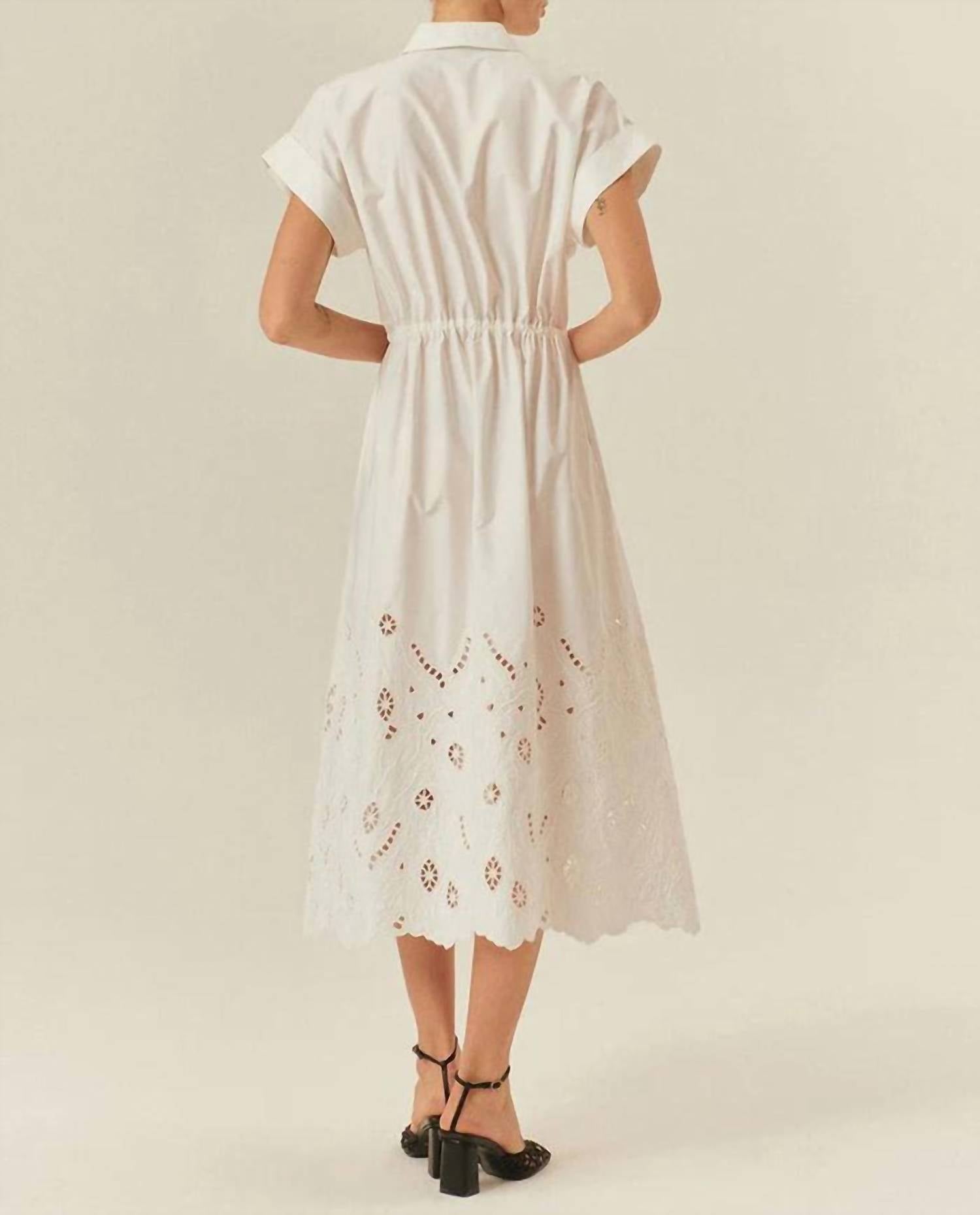EXQUISE Women's Leila Dress in white - women's dress - detail view