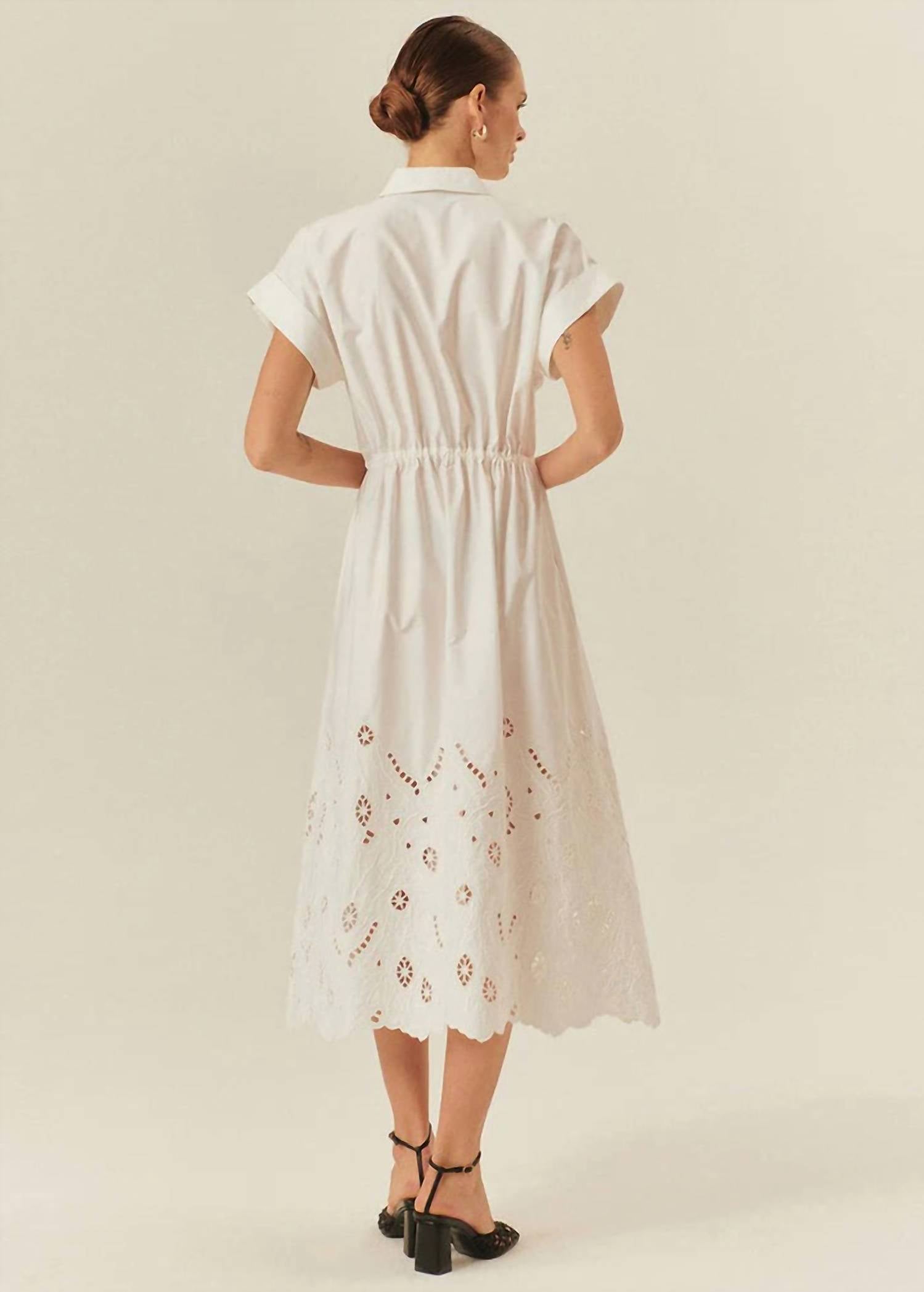 EXQUISE Women's Leila Dress in white - women's dress - alternate view